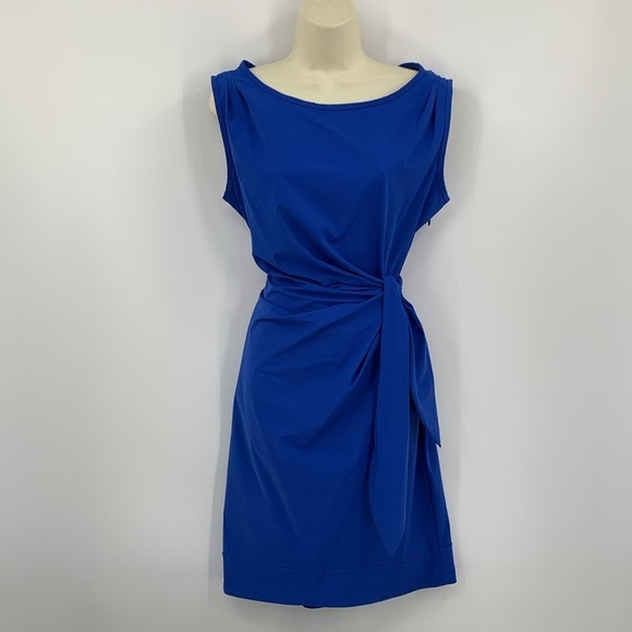 DVF Diane von Furstenberg New Della blue poplin sleeveless shift sheath dress 10 - Picture 1 of 5